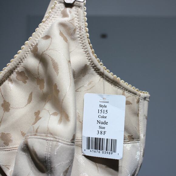 Elila Jacquard Front Hook Support Softcup #1515 in Sand Size 38DDD - Picture 4 of 4